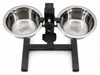 Kennel Adjustable Stand With Two Steel Feeding Bowls