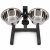 Kennel Adjustable Stand With Two Steel Feeding Bowls