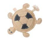 Guts And Glory Jute Turtle With Denim Patch Dog Toy