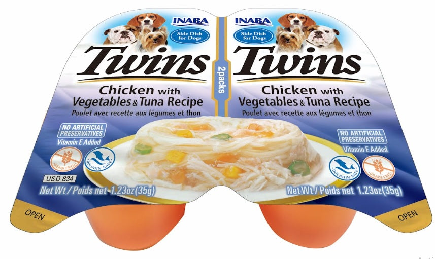 Inaba Twin Pack Chicken With Vegetables & Tuna Recipe Dog Treat