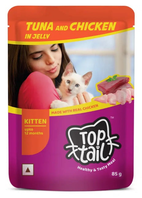 Top Tail Tuna & Chicken In Jelly Kitten Gravy Pouch