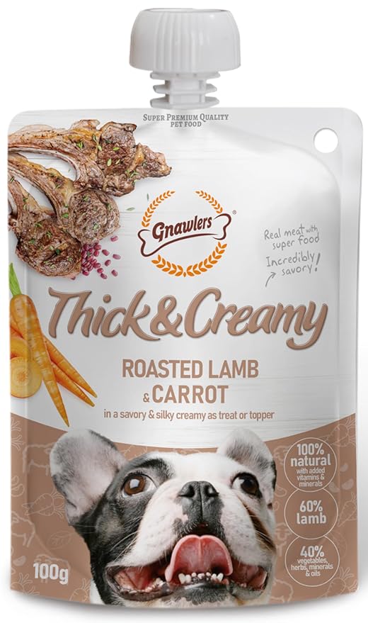 Gnawlers Thick & Creamy Roasted Lamb & Carrot Dog Treats