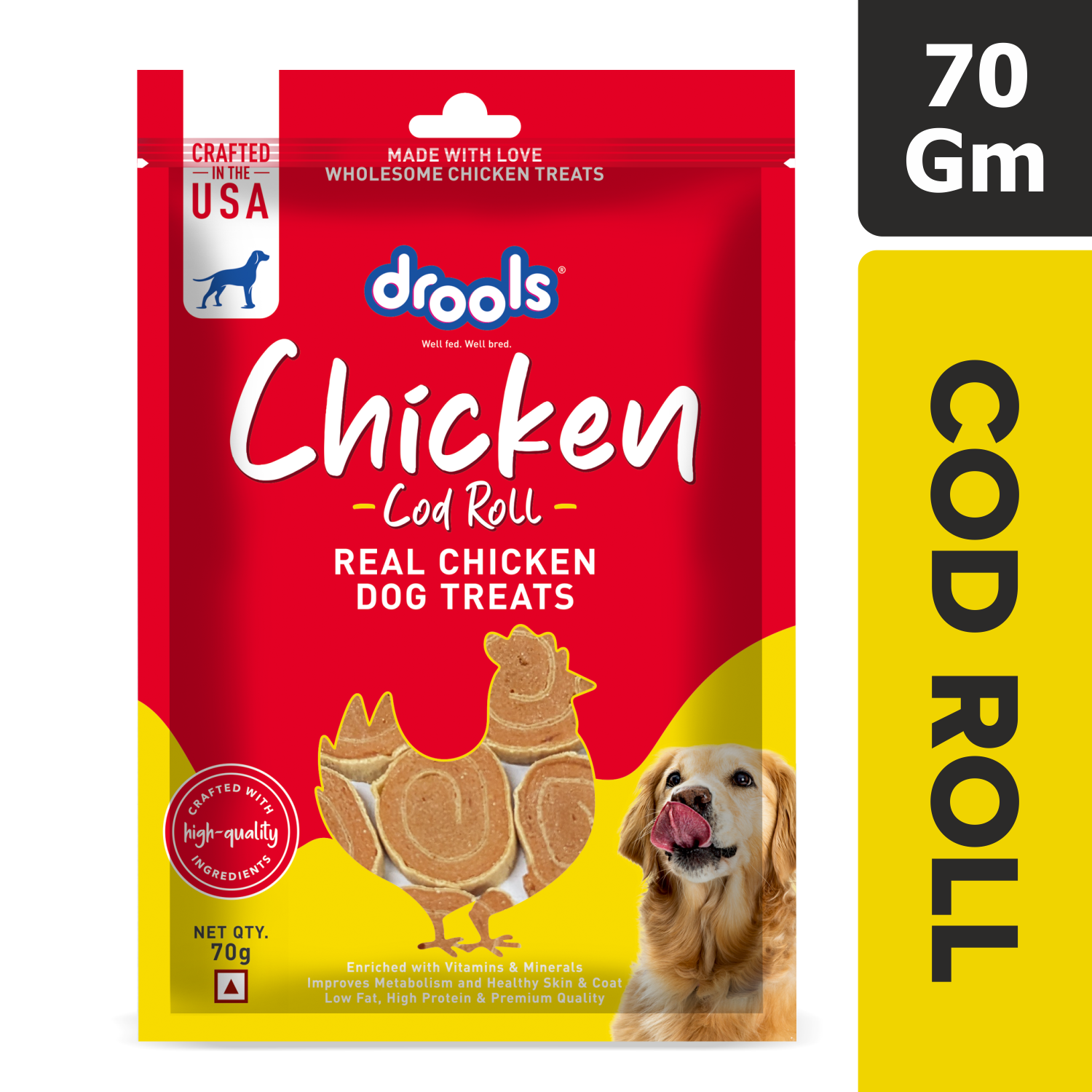 Drools Chicken Cod Roll Dog Treats