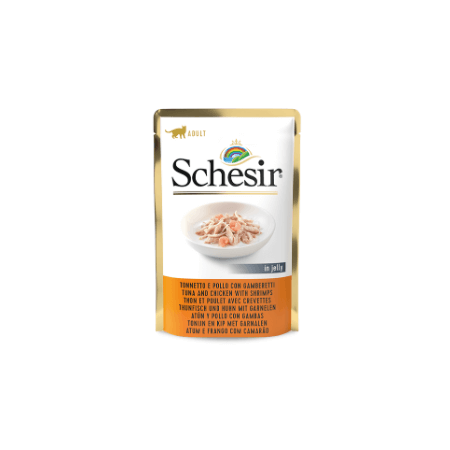 Schesir Tuna & Chicken With Shrimp In Jelly Adult Cat Pouch