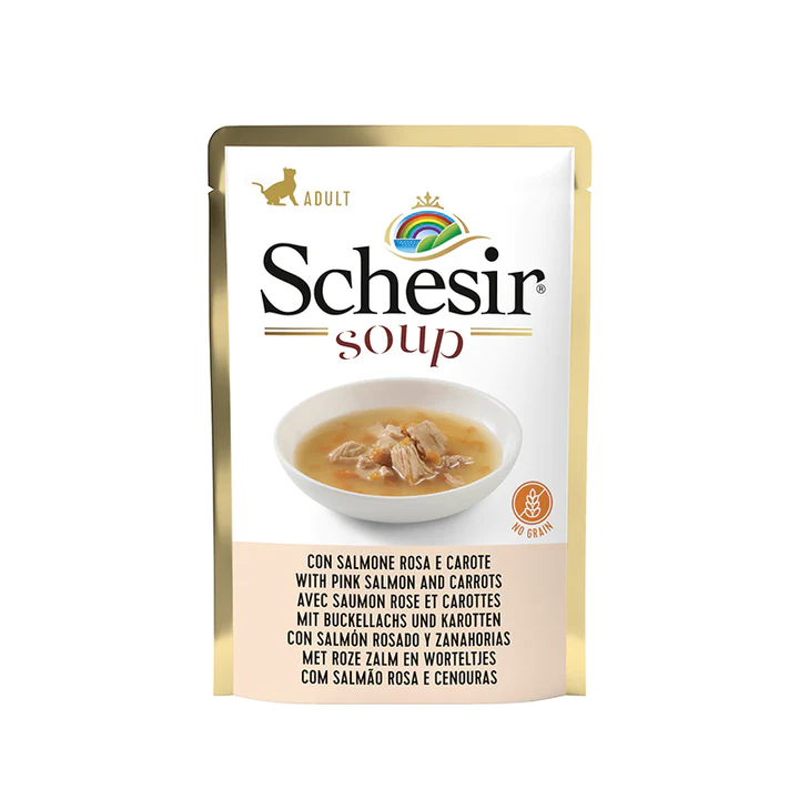 Schesir Pink Salmon & Carrots Adult Cat Soup