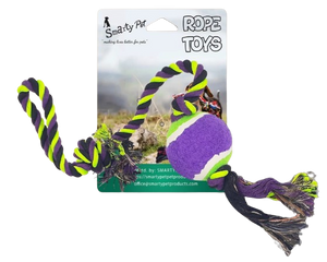 Smarty Pet Tennis Ball With Single String Cotton Rope Toy