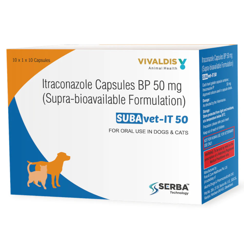 Vivaldis : SUBAvet-IT 50mg Itraconazole Capsules for Dogs & Cats