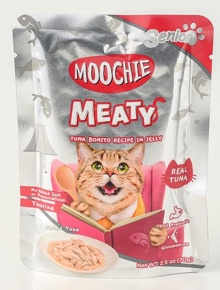 Moochie Meaty Tuna Bonito Recipe In Jelly  Senior Cat Pouch