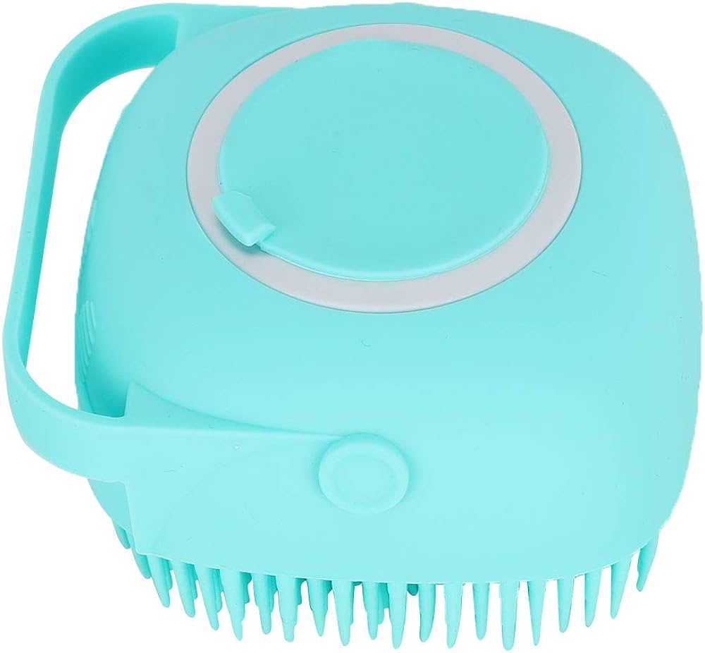 Smarty Pet Soft Silicone Bath Brush With Shampoo Dispenser (Color May Vary)