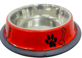 Kennel Assorted Anti Skid Printed Steel Feeding Bowl For Cat (Color May Vary)