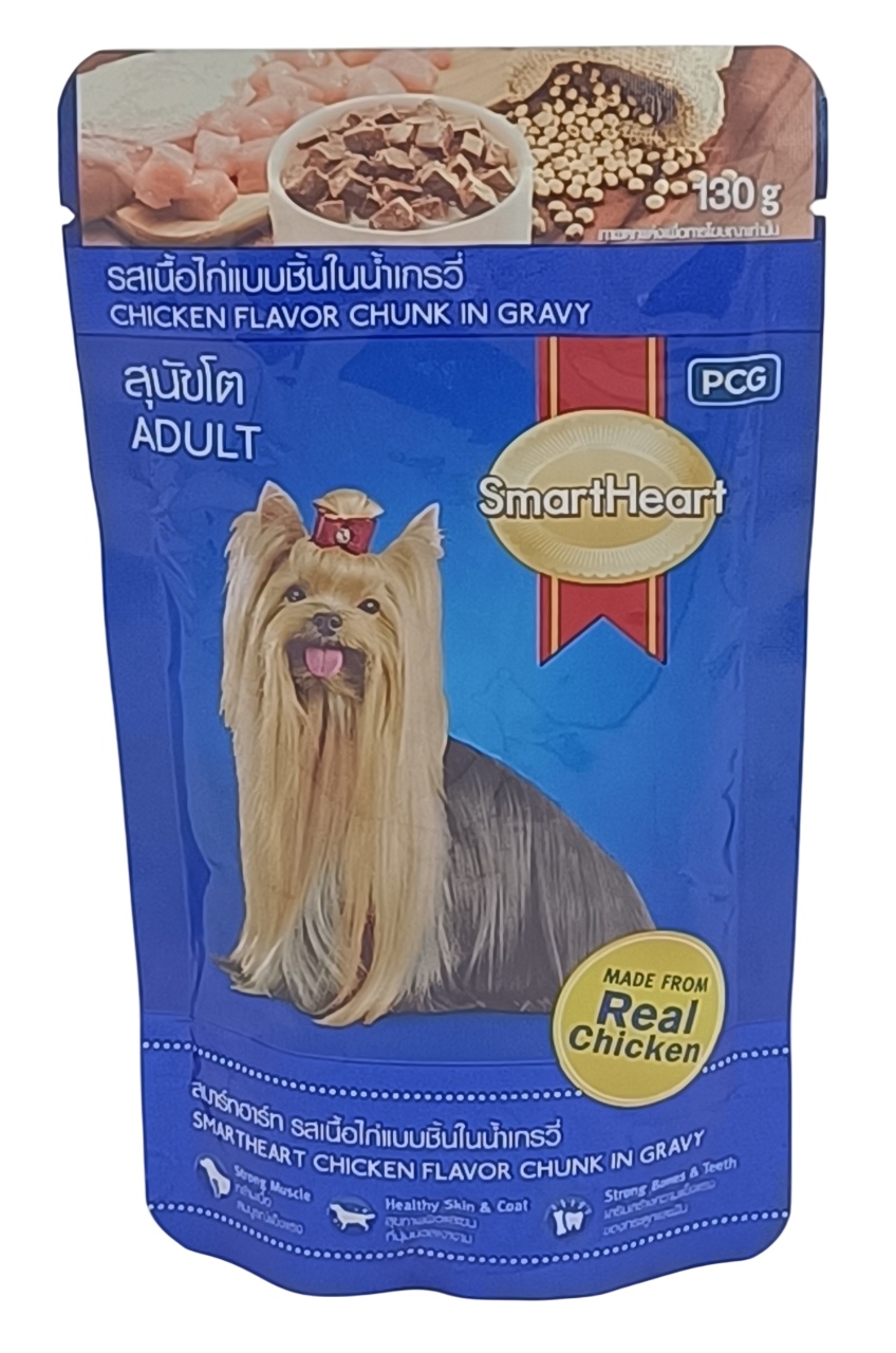 Smart Heart Chicken Chunk In Gravy Adult Dog Pouch