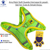 A+a Pets Suede Farbic Rflective Harness & Leash Set For Cats & Small Dogs - Lime Green
