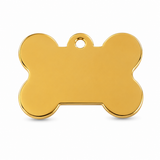 Kennel Brass Bone Shape Name Tag - Small