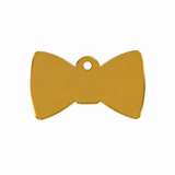 Kennel Brass Bow Shape Name Tag - Large