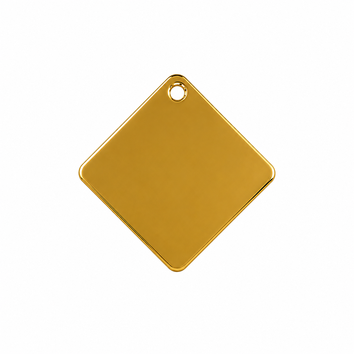 Kennel Brass Diamond Shape Name Tag - Small