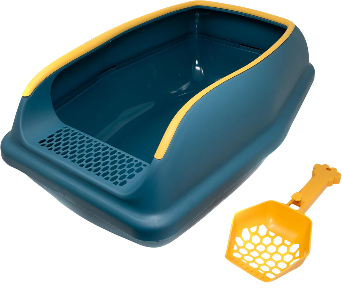 Smarty Pet Dual-Color Open Cat Litter Tray with Scoop