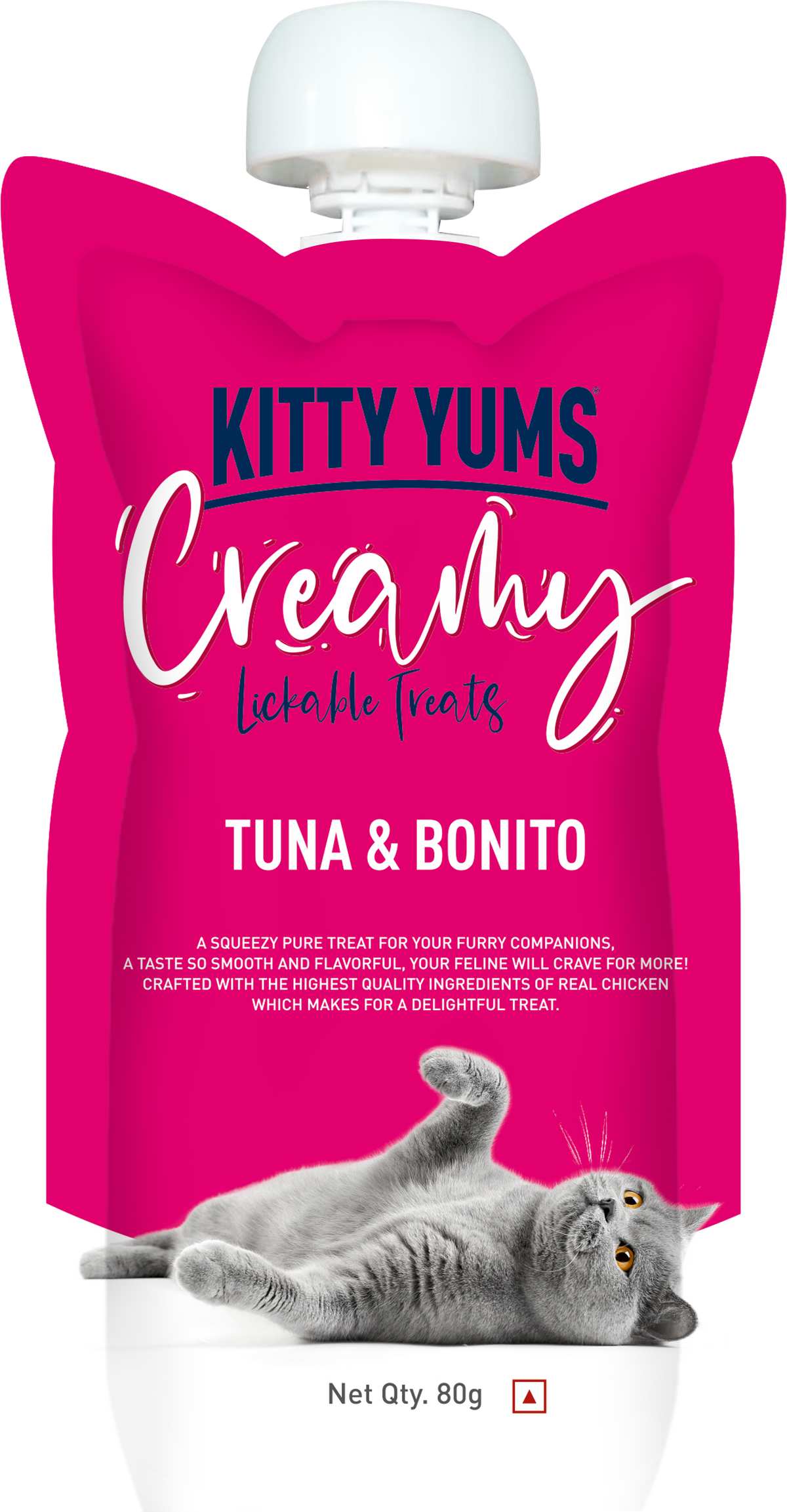 Kitty Yums : Creamy Lickable Cat Treat – Tuna & Bonito Squeeze Tube