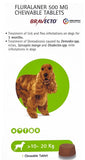 MSD Animal Health Bravecto Fluralaner 500mg Chewable Tablet For Dogs (10 Kg - 20 Kg)