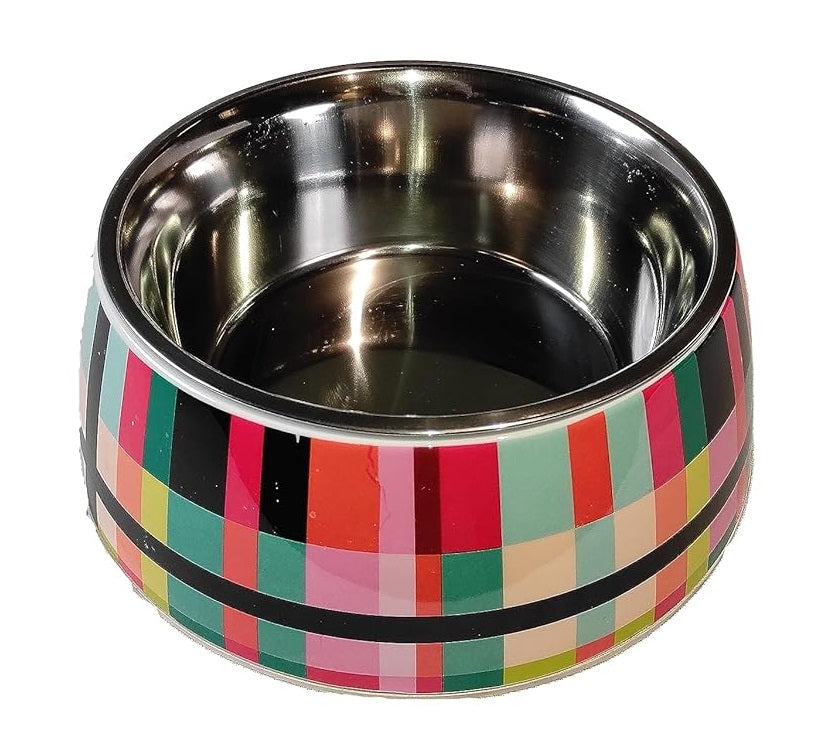 Smarty Pet Melamine Designed Printed Stainless Steel Non-Skid Rubber Bottom Bowl (Multi Print)