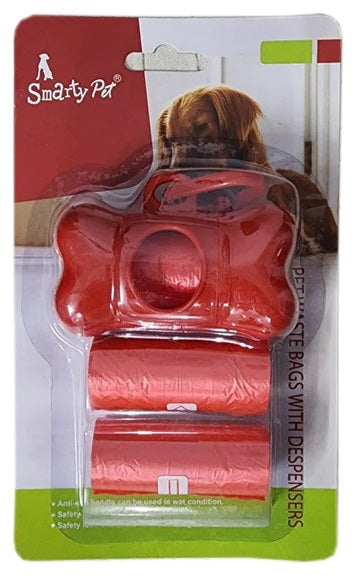 Smarty Pet Waste Bags With Dispenser (Color May Vary)