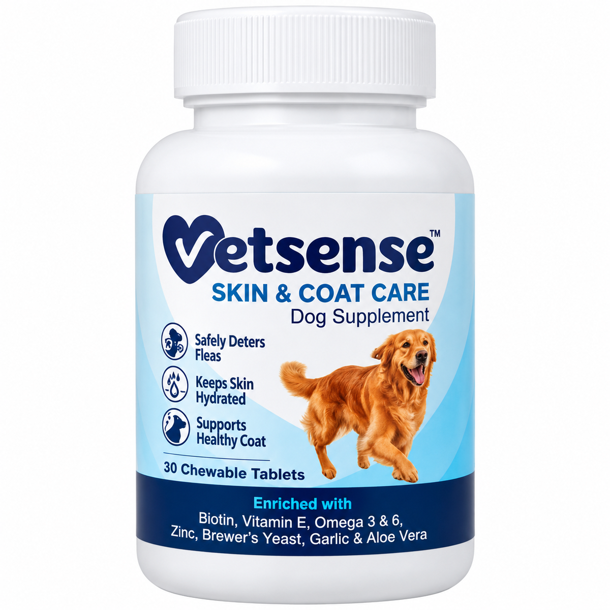 Vetsense Skin & Coat Care Chewable Dog Supplement