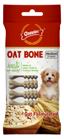 Gnawlers Oat Bone Dog Treats – Medium