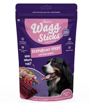 Chester's : Wagg BerryBlast Sticks with Real Chicken Healthy Dog Treats