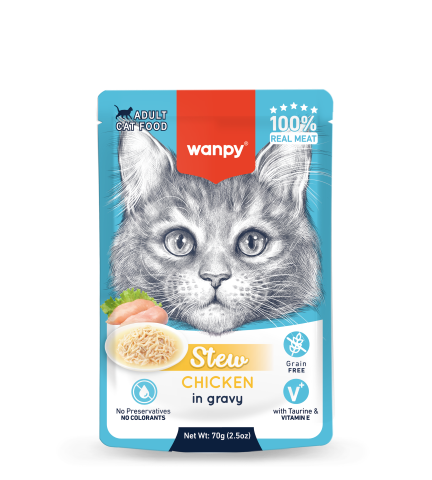 Wanpy Stew Tuna & Chicken In Gravy Adult Cat Pouch