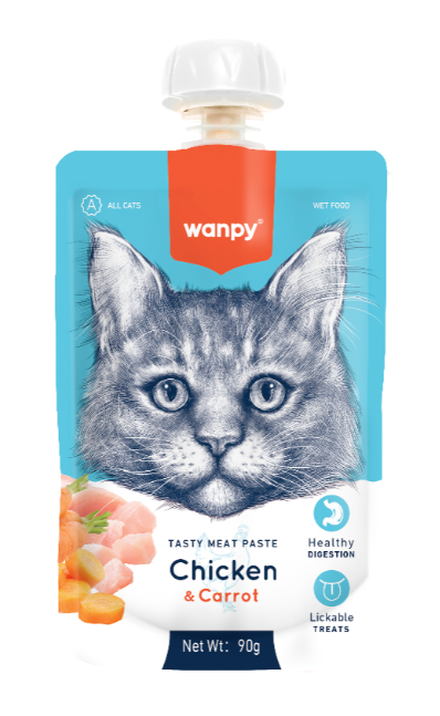 Wanpy Tasty Meat Paste – Chicken & Carrot Cat Treat