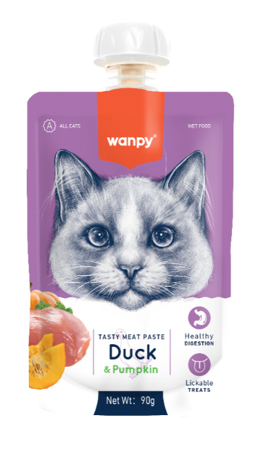 Wanpy Tasty Meat Paste – Duck & Pumpkin Cat Treat