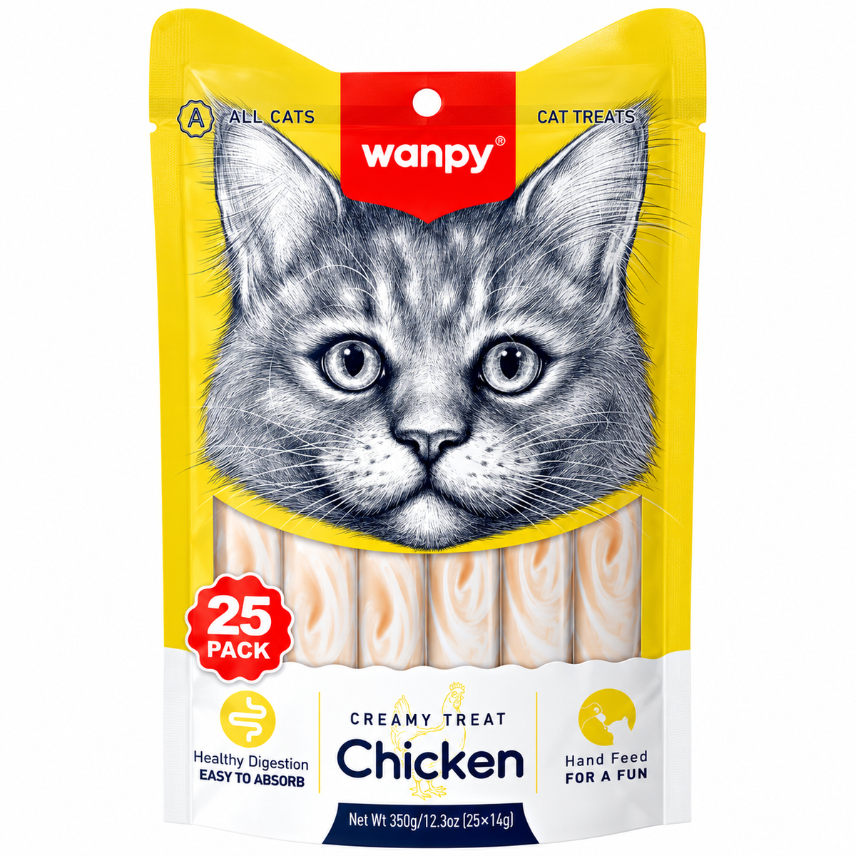 Wanpy Creamy Chicken Flavour Lickable Cat Treats