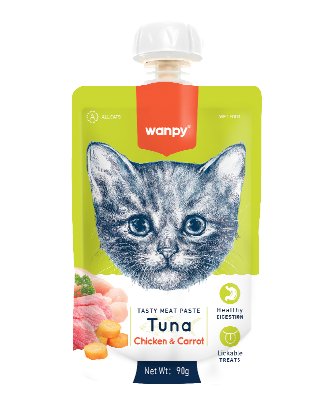 Wanpy Tasty Meat Paste – Tuna with Chicken & Carrot Cat Treat
