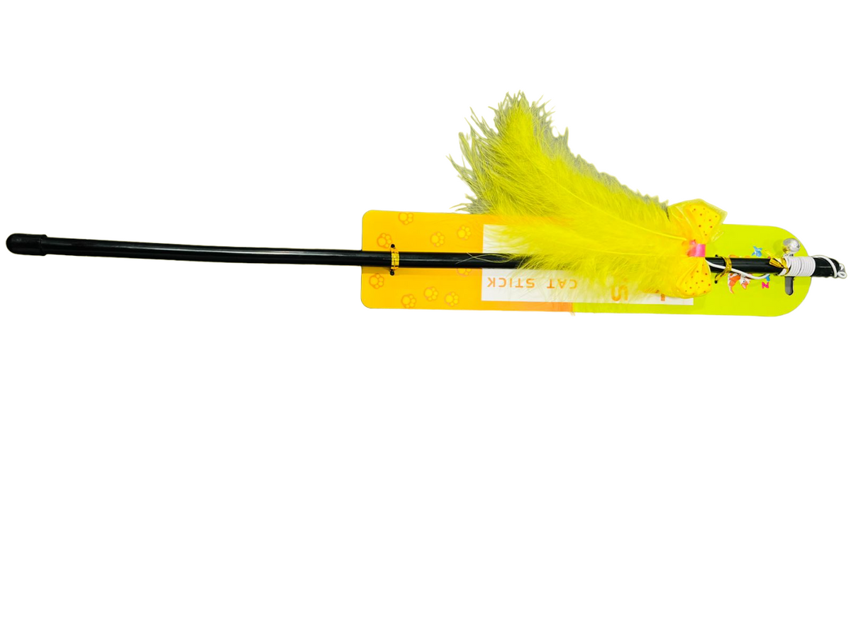 Yellow Feather Stick Cat Toy
