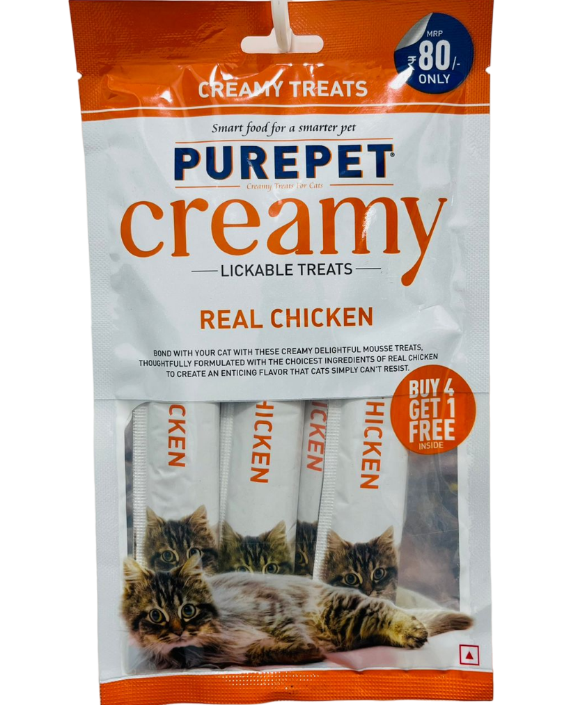 Purepet Creamy Real Chicken Lickable Cat Treat ShakeHands