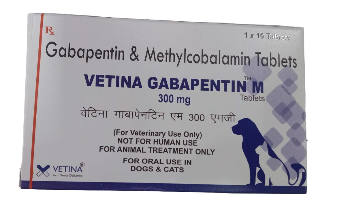 Vetina: Gabapentin M 300mg Tablets for Dogs & Cats with Methylcobalamin
