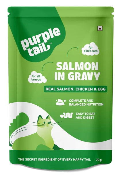 Purple Tail Salmon In Gravy Adult Cat Pouch