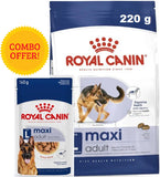 Royal Canin Maxi Adult Dog Dry Food 220 g With 140 g Maxi Adult Dog Gravy Salsa Pouch (Combo Pack)