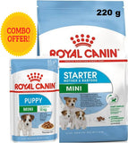Royal Canin Mini Starter Mother Baby Dog Dry Food 220 g With 85 g Mini Puppy Gravy Salsa Pouch (Combo Pack)