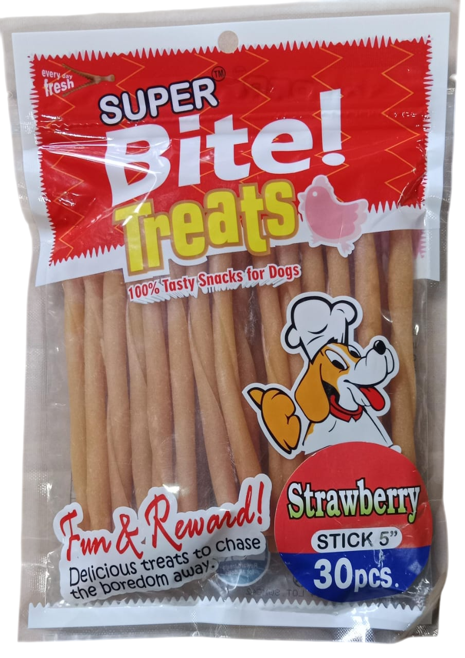 Super Bites Strawberry Stick Dog Treat