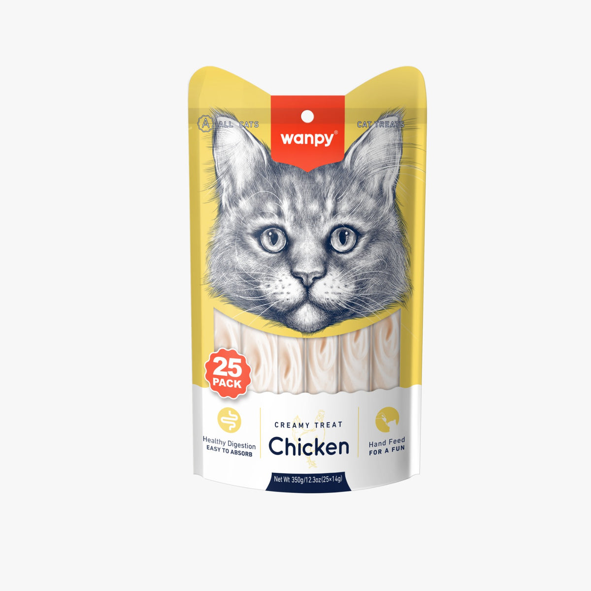 Wanpy Creamy Chicken Flavour Lickable Cat Treats
