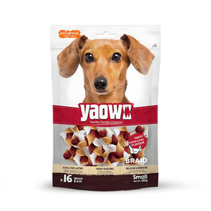 Gnawlers Yaowo Small Braided Dog Bone - Chicken & Liver Flavour
