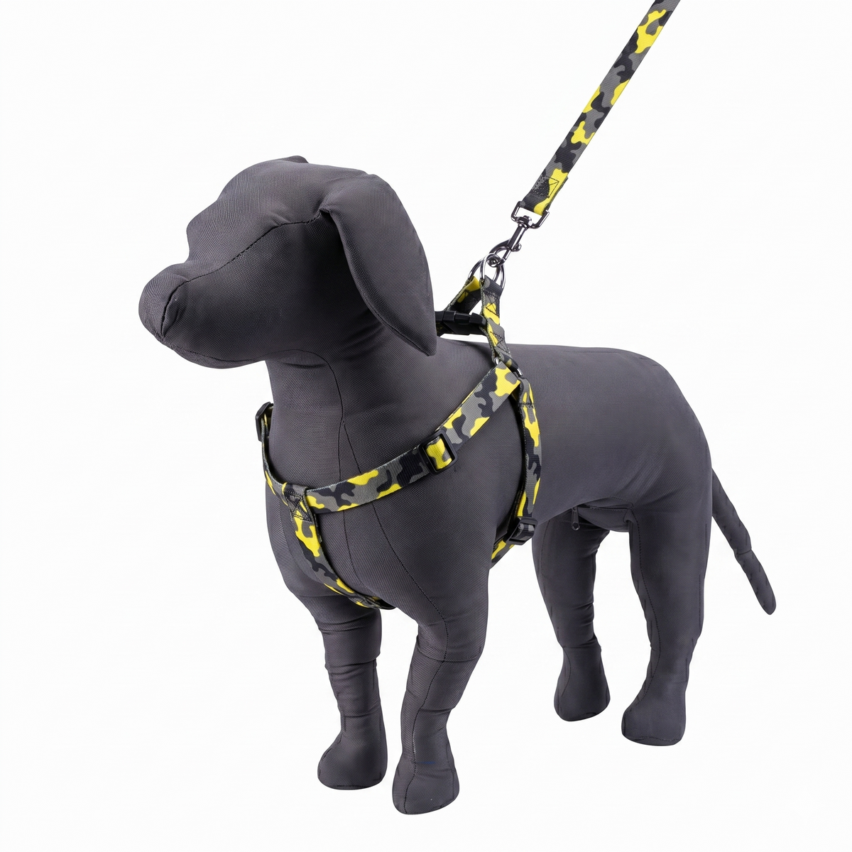 Kennel Leopard Yellow Printed Padded Click Lock Adjustable Harness