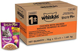 Whiskas Tasty Mix With Chicken Salmon and Wakame Seaweed In Gravy (Pouch) Pack Of 24