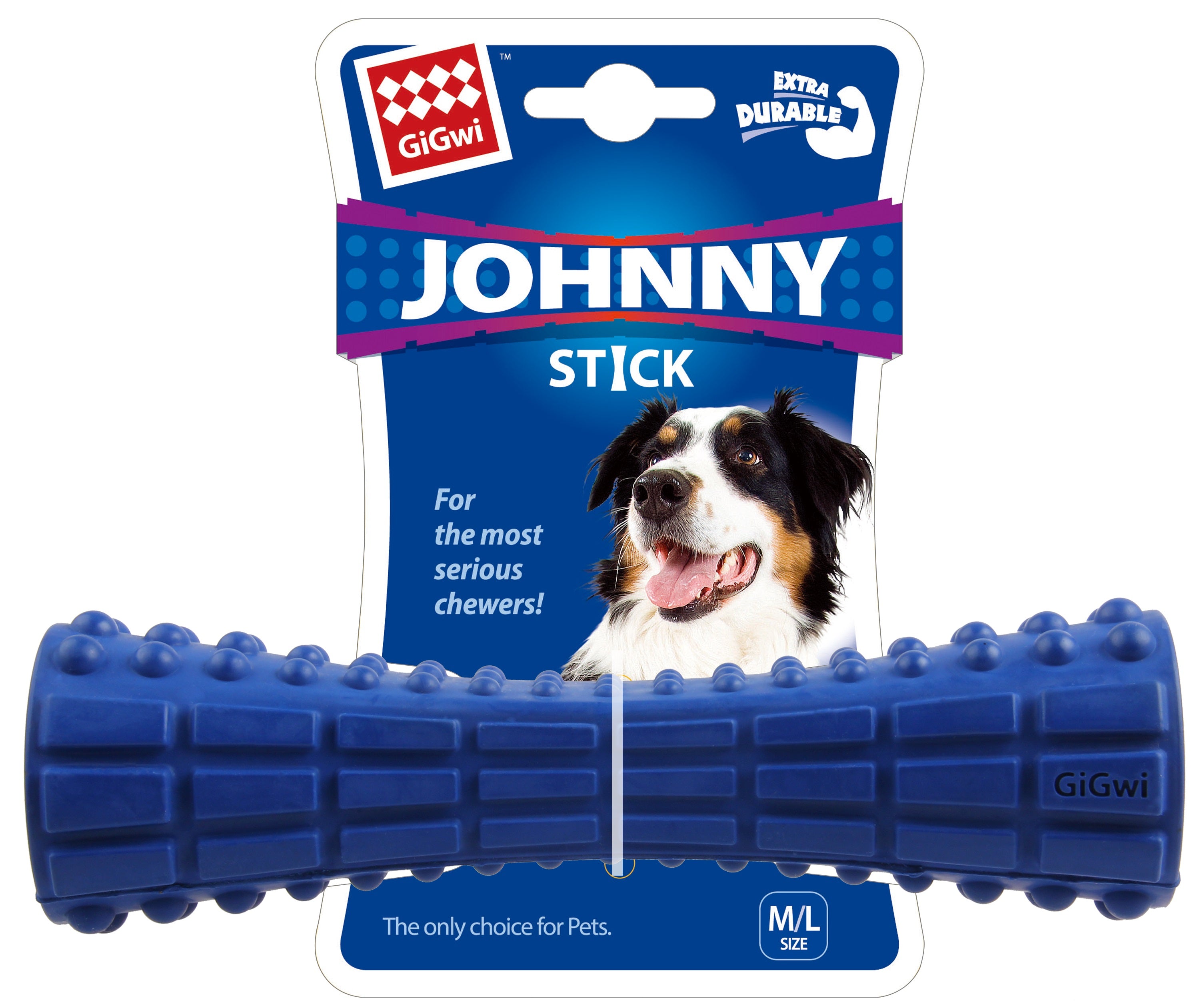 Gigwi Johnny Stick Extra Durable Medium/Large Dog Toy - Blue