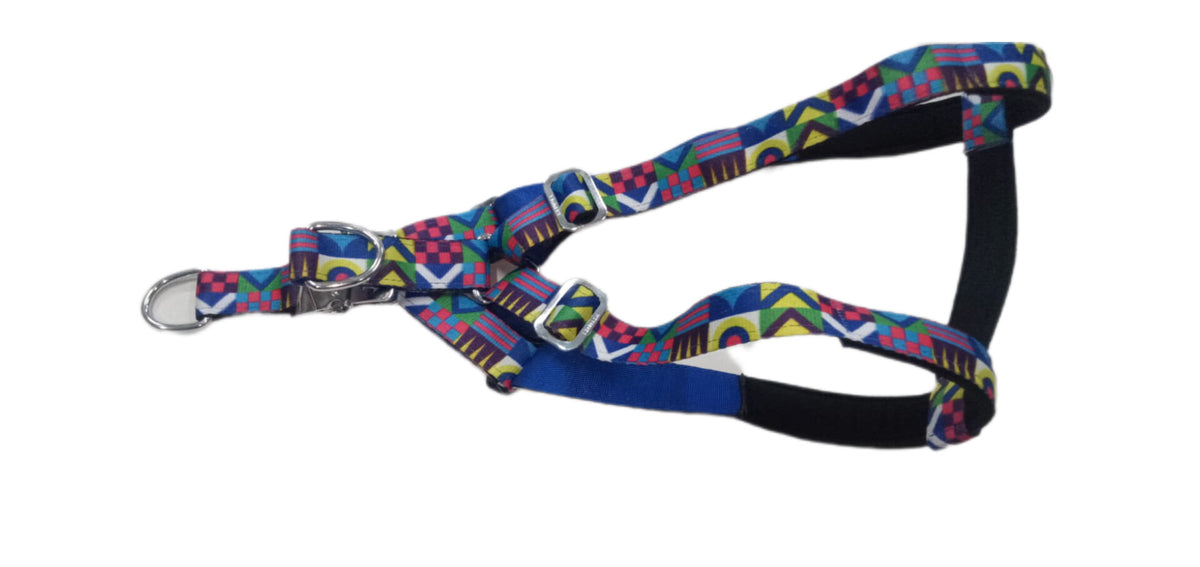 Kennel Shapes Padded Nylon Printed M.S. Click Lock Adjustable Harness(1")
