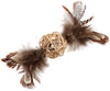 Gigwi Ecoline Catch & Scratch With Rattle Wood Rattan Feather (Brown)