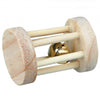Trixie Playing Wooden Roll Toy With Bell