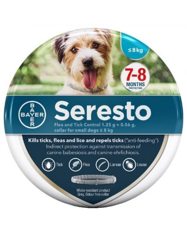 Bayer: Seresto Flea & Tick Collar for Small dogs (up to 8 Kg) 7-8 month protection
