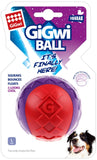 Gigwi Squeaker Solid Ball - Red/Purple