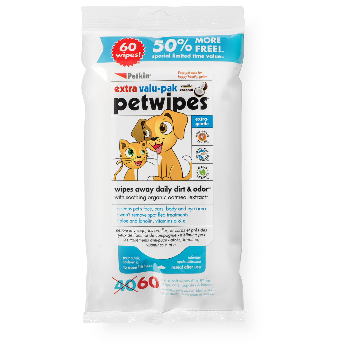 Petkin - Petwipes Value Pak